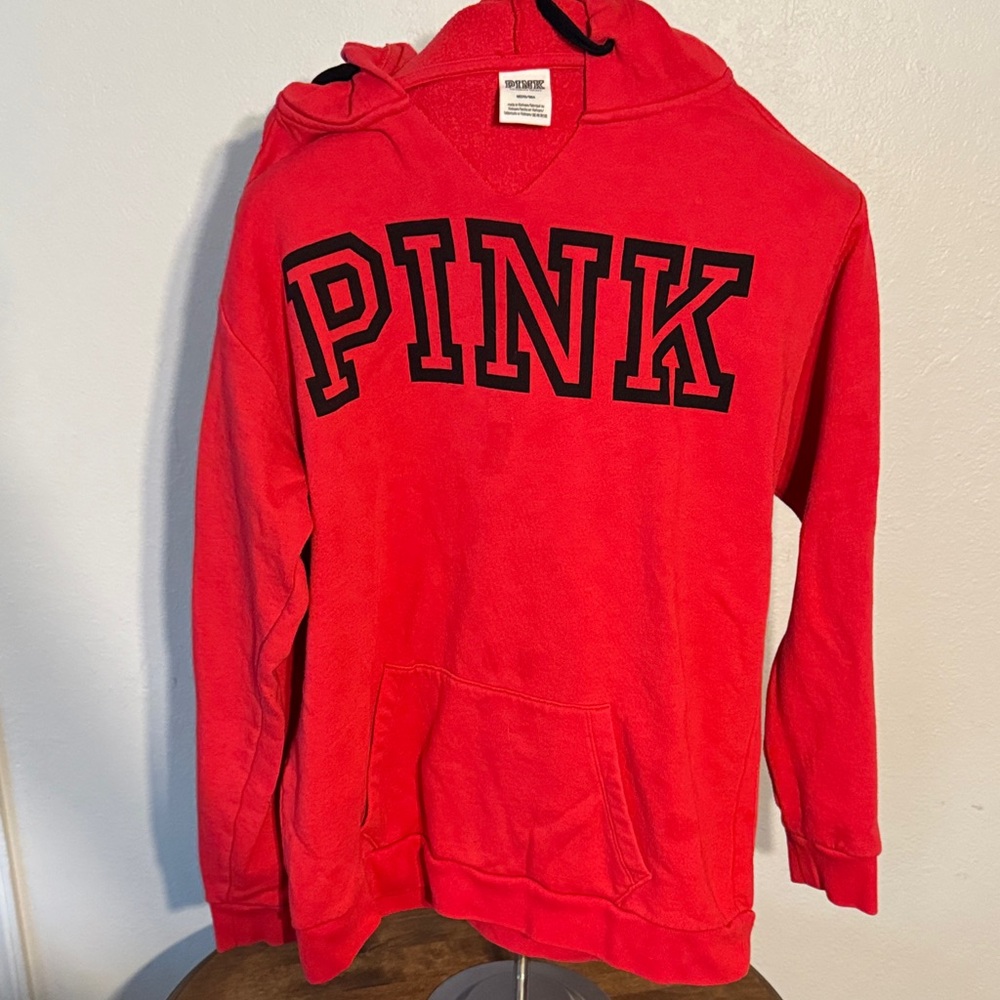 Red PINK Hoodie size medium spot on front